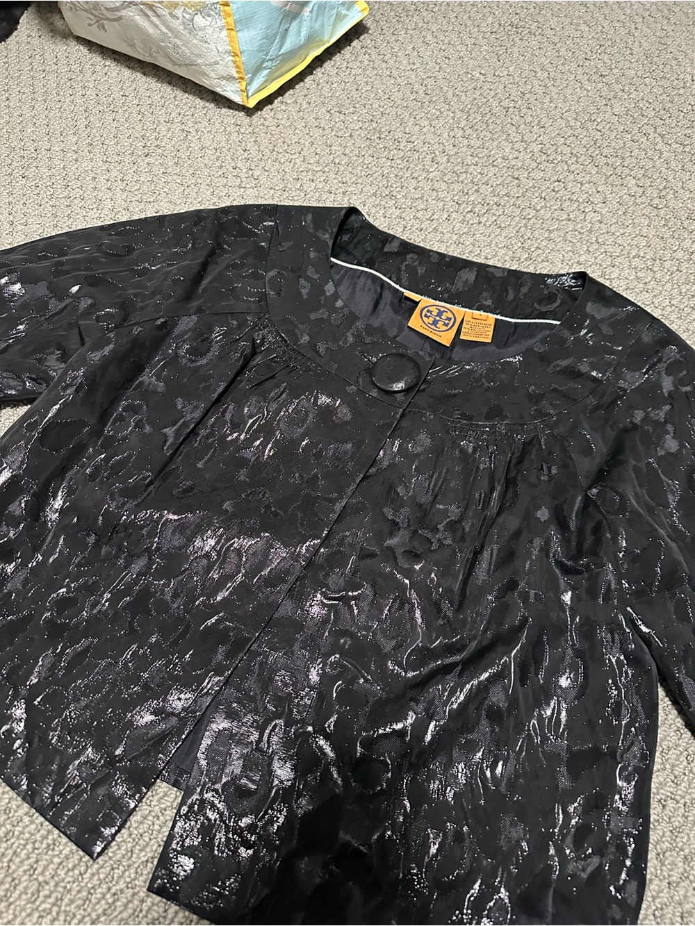 Tory Burch Black Metallic Blazer Jacket